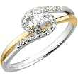 14K Two-Tone Gold Diamond Engagement Ring - 0.33 Ct.