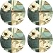 `60s Bloom Coasters 4 pk. - Blue