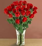 Send Fresh Cut Flowers - 25 Long Stem Red Roses