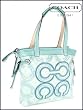 Coach Audrey Op Art Swirl Leigh Slim Tie Tote Bag Blue Green Multi 17044