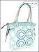 Coach Audrey Op Art Swirl Leigh Slim Tie Tote Bag Blue Green Multi 17044