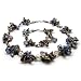 HinsonGayle DIVA Collection "Chloe" Peacock Black Keshi Cultured Pearl Necklace and Bracelet Set (Sterling Silver)