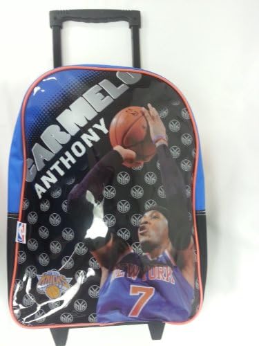 New Carmelo Anthony back pack Book Bag Wheels Rolling Roller New York Knicks Ny Giant