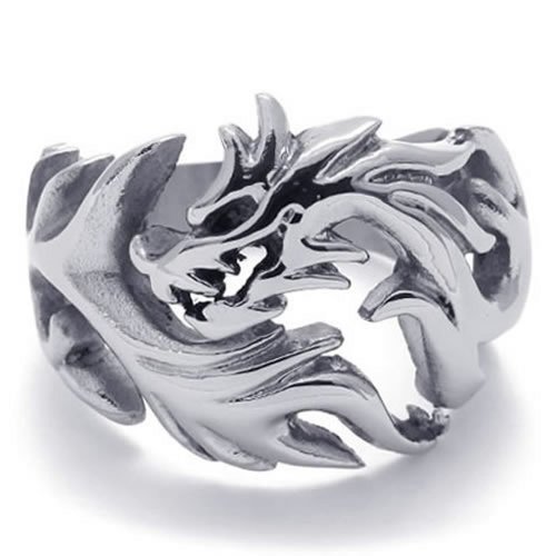 KONOV Jewelry Stainless Steel Classic Dragon Men's Ring