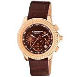 Akribos XXIV Women's AKR438B Ultimate Quartz Chronograph Diamond Brown Dial Watch