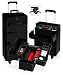 Shany Jet Black Professional Rolling Makeup Case Premium Collection, Slim Design, 12 Pounds