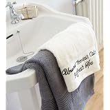 Spa Embroidered Bath Towel in Black