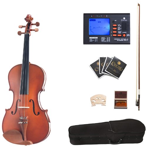 Cecilio CVA-400 15.5-Inch Solid Wood Flamed Viola with Chromatic Tuner On Sale