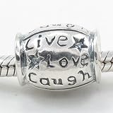 E34 Live Love Laugh Bead Charm Silver Cheer Solid Silver European Bead Charm Fits Pandora Biagi Troll Chamilia Cable Bracelets