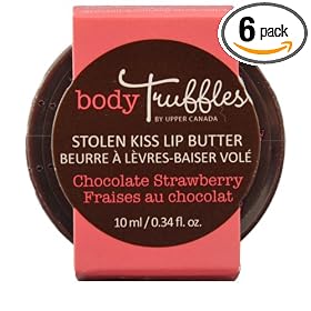 Upper Canada Soap & Candle Body Truffles Stolen Kiss Lip Butter, Chocolate Strawberry, (Pack of 6)