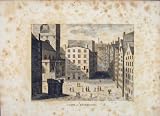 EDINBURGH CROSS CITY TOWN FINE ART ANTIQUE OLD PRINT