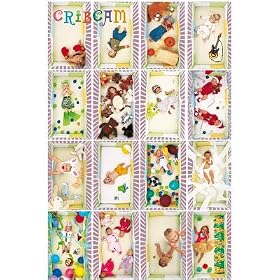 Professionally Framed Crib Cam (Baby Collage) Art Poster - 24x36 with RichAndFramous Black Wood Frame