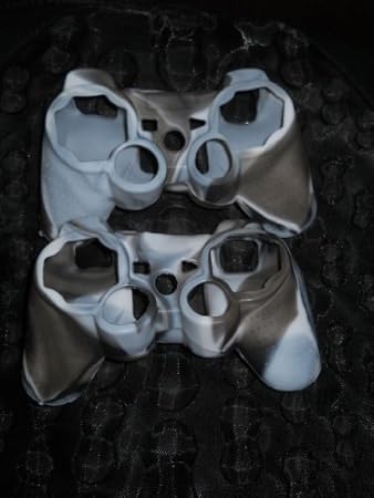 Black & Grey Camouflage Silicone Protective Skin for Playstation 2 & 3 Controllers with *Free* Bundle Internal Antenna Booster for Your Cellphone