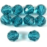 10 Indicolite Round Swarovski Crystal Beads 5000 6mm