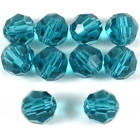 10 Indicolite Round Swarovski Crystal Beads 5000 6mm