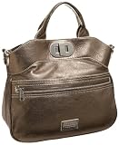 Badgley Mischka Platinum Scarlet Metallic Satchel