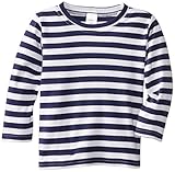 Zutano Little Boys' Primary Stripe Long Sleeve T-Shirt, Navy/White, 2T