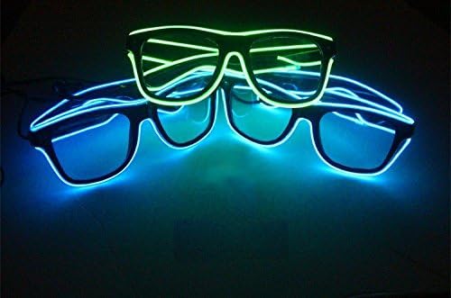 HLCJ LED Light Up EL Wire Glow Shades Party Bar Eye-wear Glasses