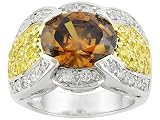 10.60CTW BELLA LUCE MULTI DIAMOND SIMULANT STERLING SILVER 18KT OVER STERLING SILVER RING