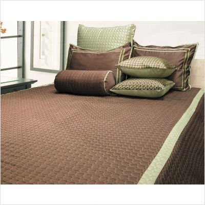 City Circles 9 Piece Brown / Green Queen Comforter Set