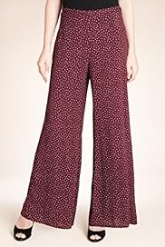 Flat Front Strawberry Print Palazzo Trousers