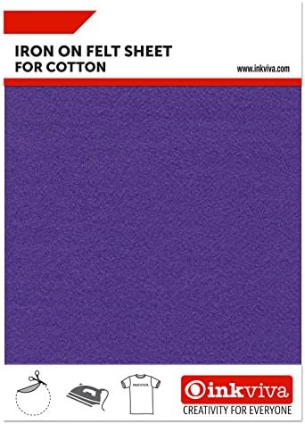 Iron on Soft Felt Material S44 Applique Fabric Sheet (1.5mm) for Cotton - 3 Sheets Package (Purple)