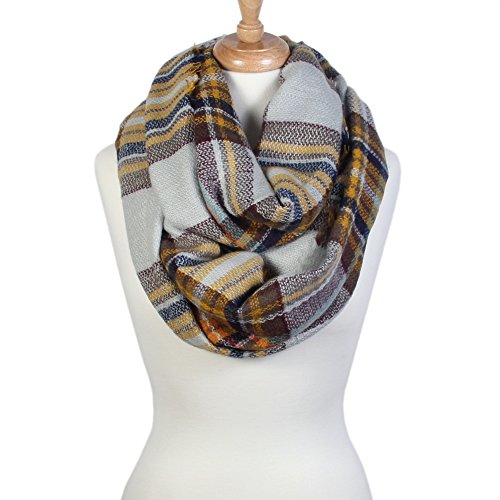 Scarfand's Plaid & Tartan Infinity Scarf (BLNKT Tartan Gray)
