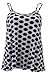 Womens Printed Plus Size Strappy Cami Swing Vest Top Polka Dot