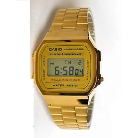Casio Men’s Gold Tone Digital Watch Model A-168WG thumbnail