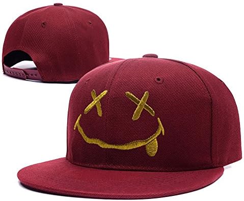 DEBANG Nirvana Rock Band Logo Adjustable Snapback Embroidery Hats CapsRed