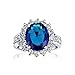 Bling Jewelry Royal 5ct Oval Simulated Sapphire Engagement Ring Rhodium Plated