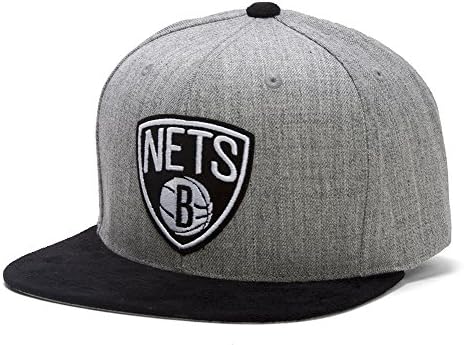 Mitchell & Ness Brooklyn Nets Heather Micro Fiber Snapback - Grey/Black