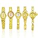 ThaiTime 5pcs New Golden Fashion Women Girls Quartz Wrist Watches