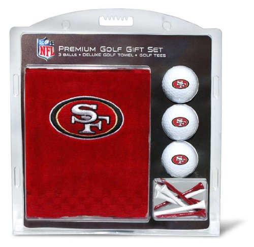 NFL San Fransisco 49ers Embroidered Golf Towel (3 Golf Balls/12 Tee Gift Set)