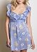 Betsey Johnson Intimates Shadow Stripe Babydoll with Matching G-String Sleepwear