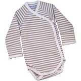 Nature's Nursery Long Sleeve Side Snap Babybody - NB-3M Stripe