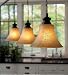 Easy-Install Textured Linen Glass Shade Pendant Lighting, in Bronze Finish