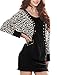 Allegra K Women Fall Winter Leopard Studs Batwing Bodycon Dress