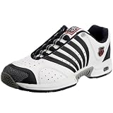 K-Swiss Ascendor SLT Leather - Chaussures Tennis - Terrain dur Homme - Blanc / Bleu marine / Rouge