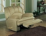 Sage Green Plush Padded Microfiber Rocker Recliner Chair