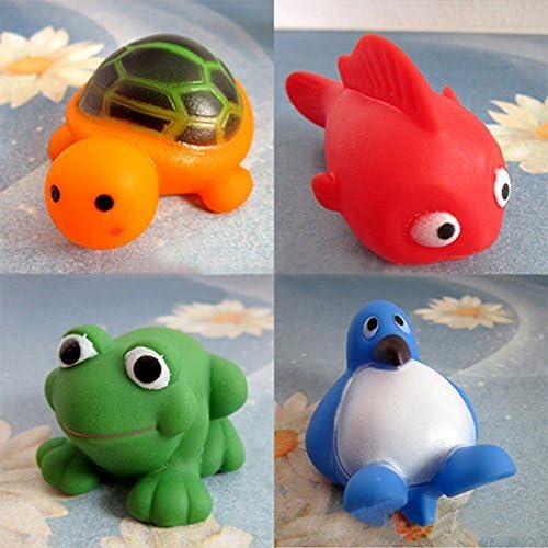 New 13pcs Cute Soft Rubber Float Squeeze Sound Baby Wash Bath Toys Play Animals Toys