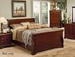 Queen Size Sleigh Bed Louis Philippe Style in Mahogany Finish