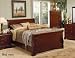 Queen Size Sleigh Bed Louis Philippe Style in Mahogany Finish