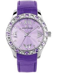 Jacques Lemans Rome 1-1571H Ladies Purple Leather Strap Watch