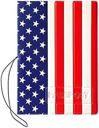 Cat Lovers Travel Essential Passport Cover Case Card &amp; ID Holders (American Flag)
