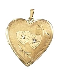 Heart Locket with Diamond Accent in 14k Yellow Gold