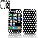 White Polka Dots Black Design Snap-On Cover Hard Case Cell Phone Protector  ....