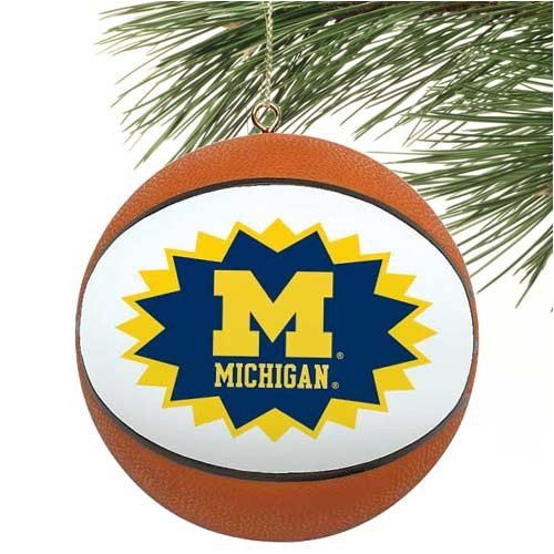 Michigan Wolverines Mini-Replica Basketball Ornament