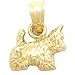 14k Gold Yorkshire Terrier Charm Dog Pet Animal Jewelry