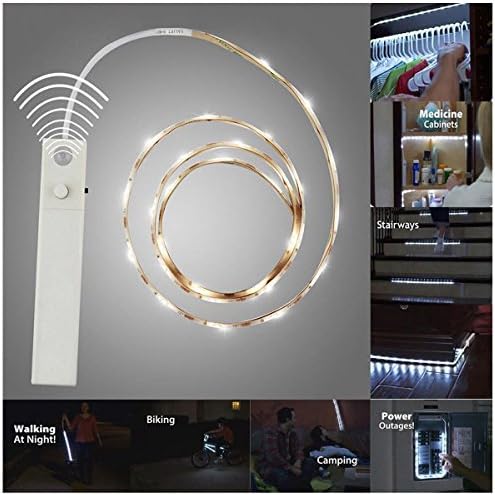 Justyle Flexible LED Strip Light 30 LEDs Night Light Strip with Smart Human PIR Sensor (White)